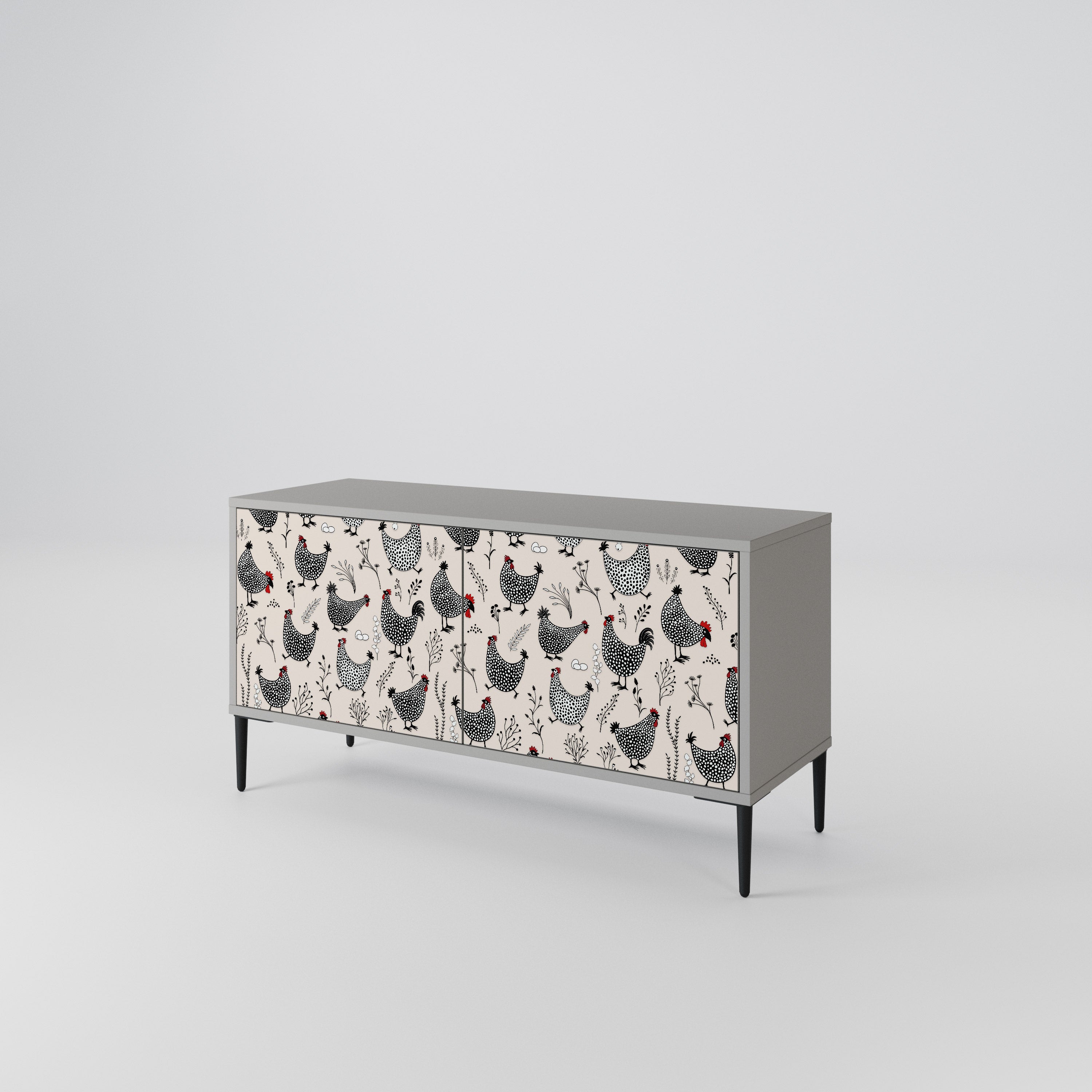 HAPPY HENS Mueble de TV Compacto de 2 puertas