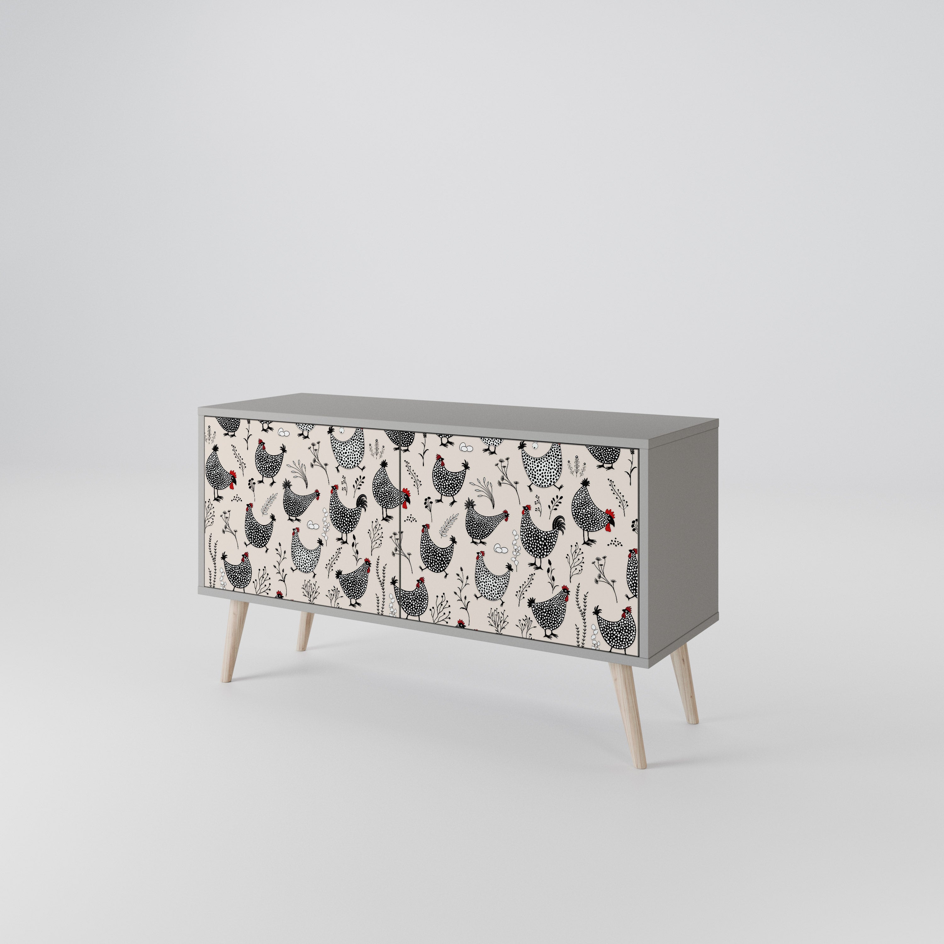 HAPPY HENS Mueble de TV Compacto de 2 puertas