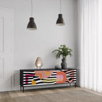 CHROMATIC ABSTRACT Mueble de TV de 3 Puertas en Acabado Negro