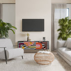 CHROMATIC ABSTRACT Mueble de TV de 3 Puertas en Acabado Negro