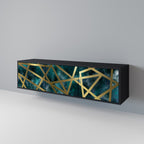 THE LABYRINTH OF GOLD Mueble de TV de 3 Puertas en Acabado Negro