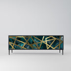 THE LABYRINTH OF GOLD Mueble de TV de 3 Puertas en Acabado Negro