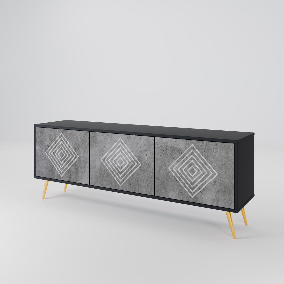 POLYGONAL ARTISTRY Mueble de TV de 3 Puertas