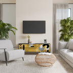 SHAPESHIFT SYMPHONY 3-Door TV Stand in Black Finish