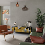 SHAPESHIFT SYMPHONY 3-Door TV Stand in Black Finish