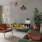 SHAPESHIFT SYMPHONY 3-Door TV Stand in Black Finish