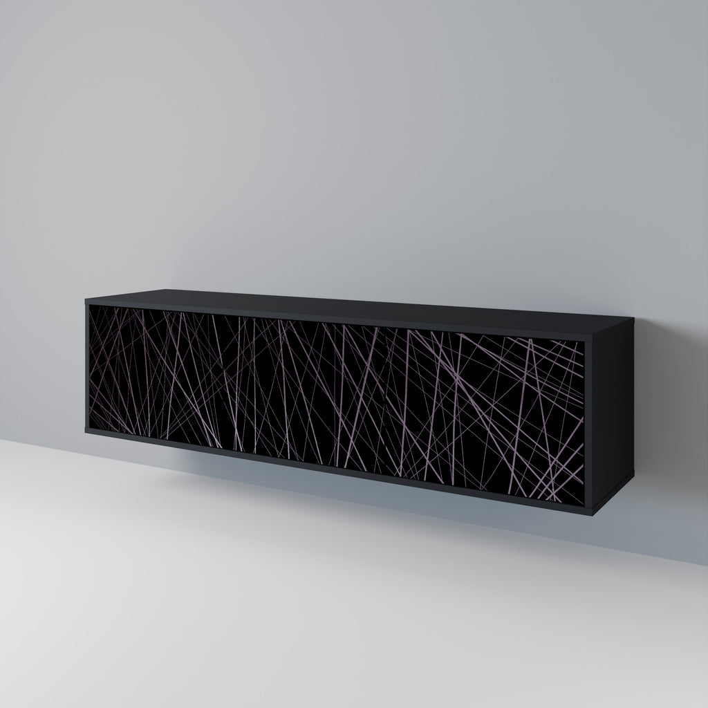 Mueble de TV de 3 puertas SHIMMER SPIDEGRAM con acabado negro