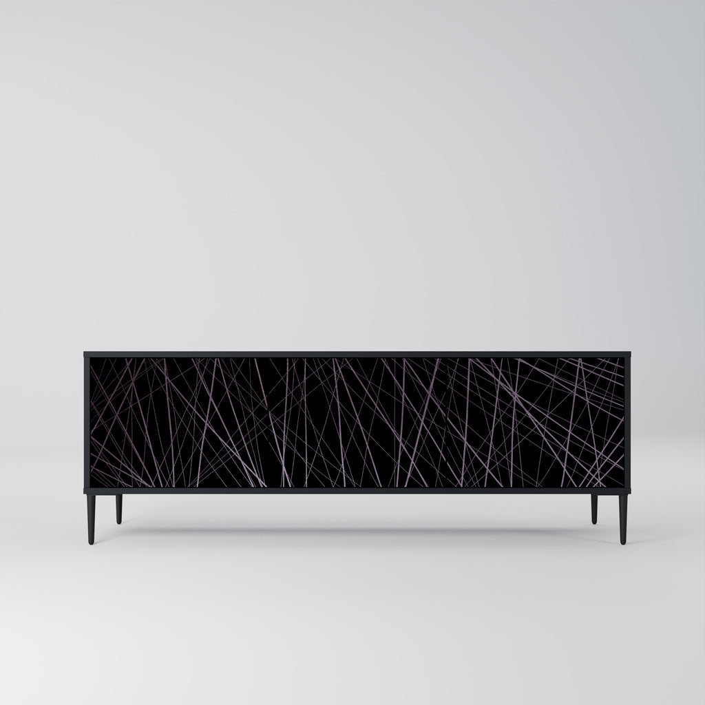 Mueble de TV de 3 puertas SHIMMER SPIDEGRAM con acabado negro