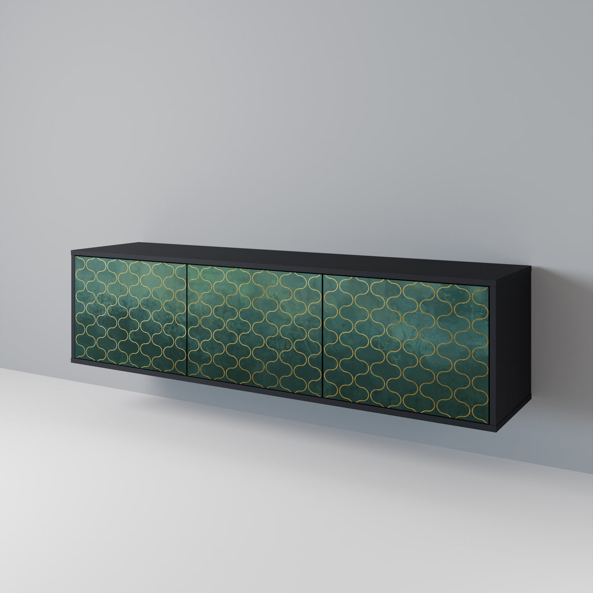 TESSELATED GREENERY Mueble de TV de 3 Puertas