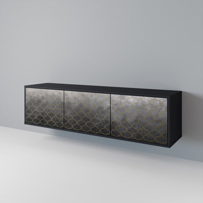 TESSELATED GRAYISH Mueble de TV de 3 Puertas
