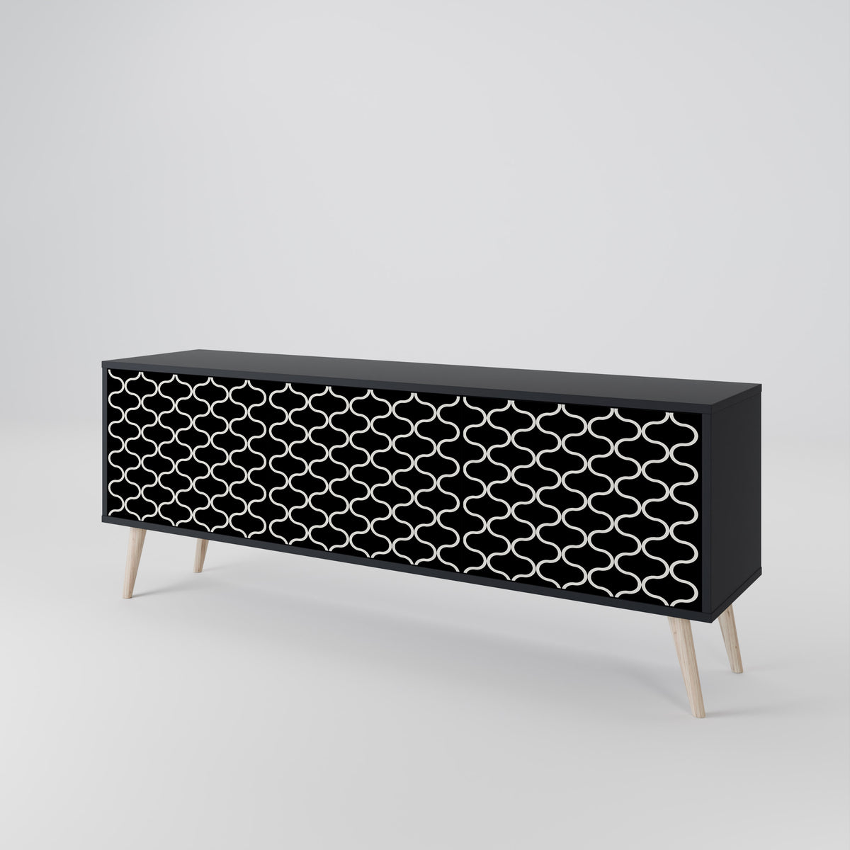 TESSELATED BLACKNESS Mueble de TV de 3 Puertas