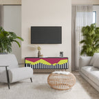 PIANO FANTASY 3-Door TV Stand in Black Finish