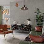 POLYGON VERVE 3-Door TV Stand in Black Finish