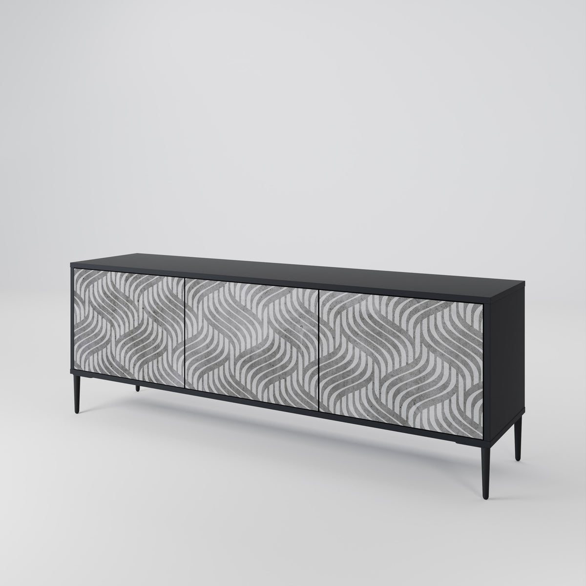 CONCRETE MOVEMENT Mueble de TV de 3 Puertas