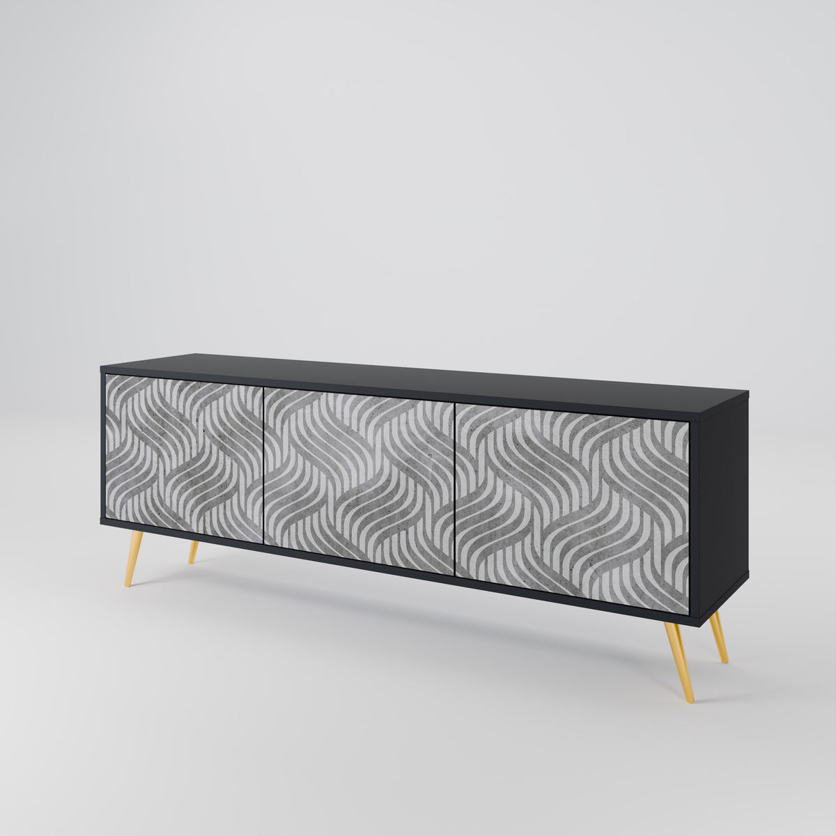 CONCRETE MOVEMENT Mueble de TV de 3 Puertas