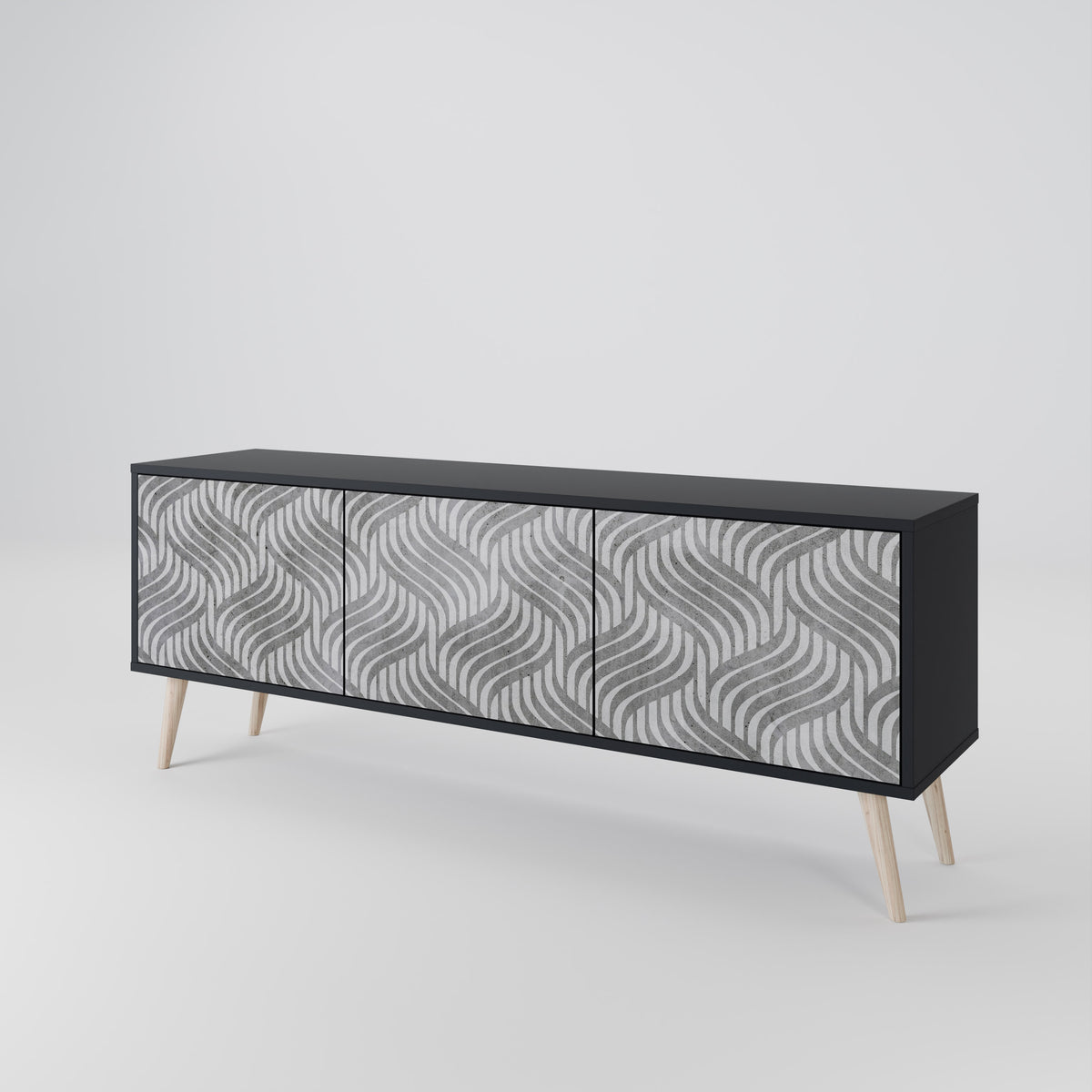 CONCRETE MOVEMENT Mueble de TV de 3 Puertas