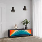 PRISM CONCUSSION 3-Door TV Stand in Black Finish