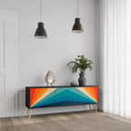 PRISM CONCUSSION 3-Door TV Stand in Black Finish