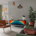 PRISM CONCUSSION 3-Door TV Stand in Black Finish