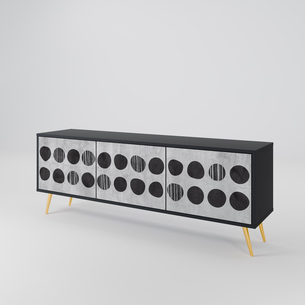 Mueble de TV de 3 puertas GHOSTLY GRADIENTS con acabado negro