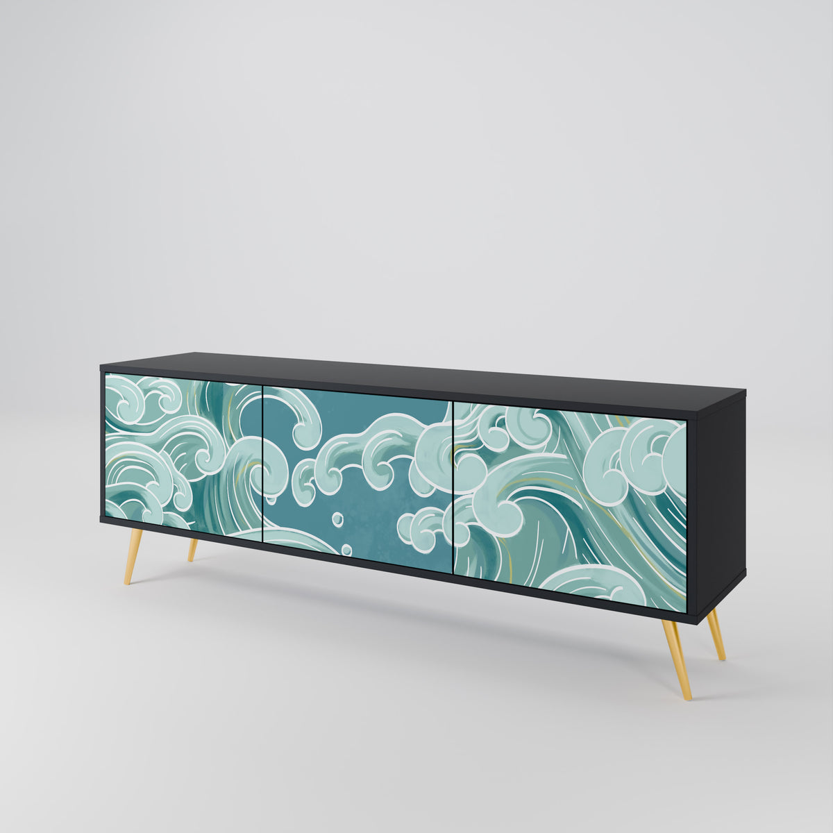 ASIAN SWAY Mueble de TV de 3 Puertas