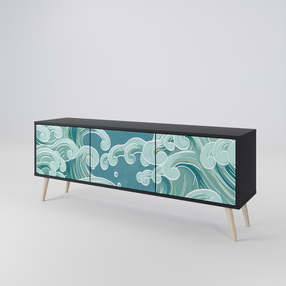 ASIAN SWAY Mueble de TV de 3 Puertas