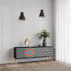 SPECTRA SHOWCASE 3-Door TV Stand in Black Finish