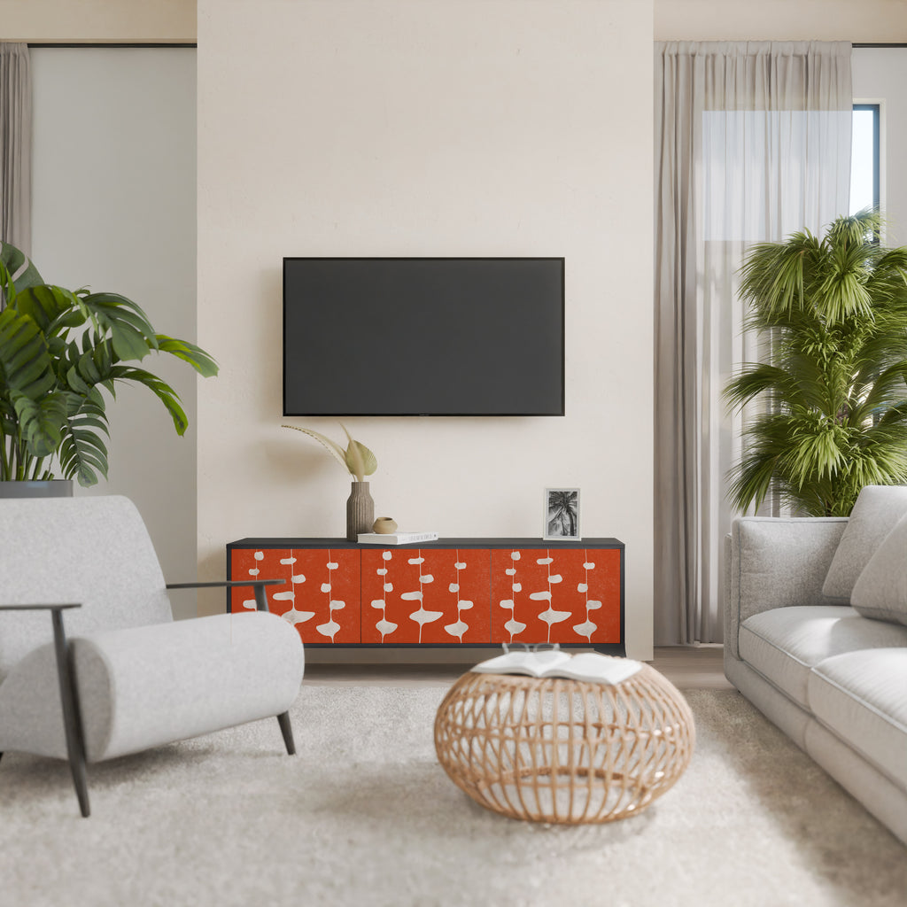 Mueble de TV de 3 puertas COURAGE MOLD con acabado negro
