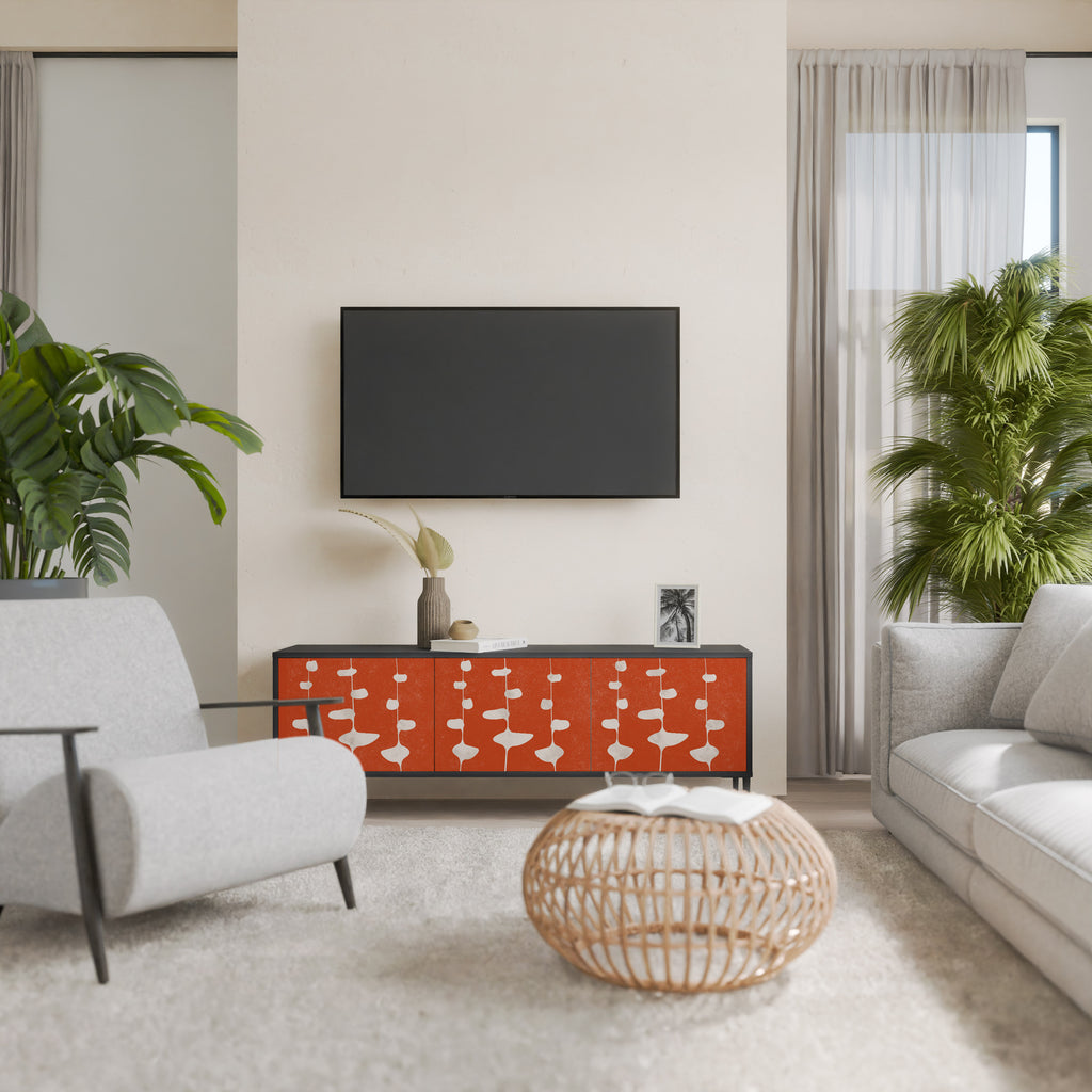Mueble de TV de 3 puertas COURAGE MOLD con acabado negro