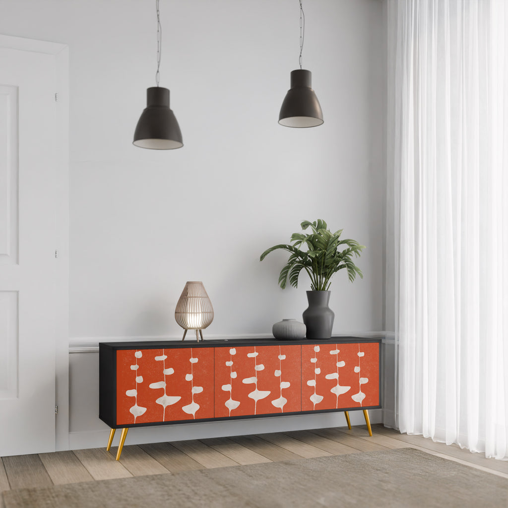 Mueble de TV de 3 puertas COURAGE MOLD con acabado negro