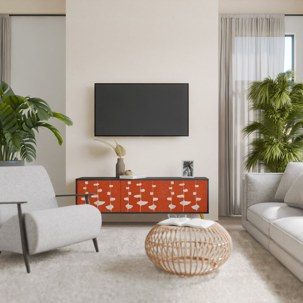 Mueble de TV de 3 puertas COURAGE MOLD con acabado negro