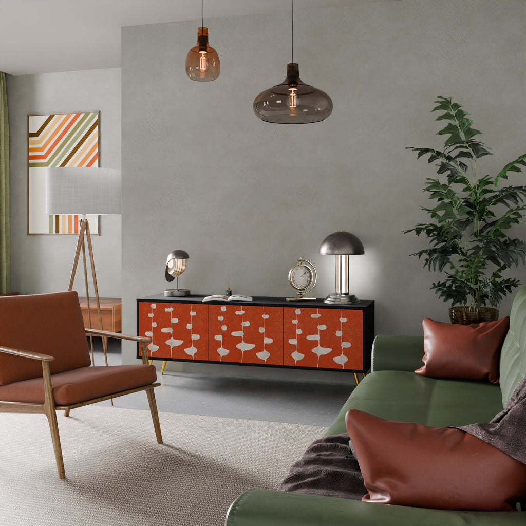 Mueble de TV de 3 puertas COURAGE MOLD con acabado negro