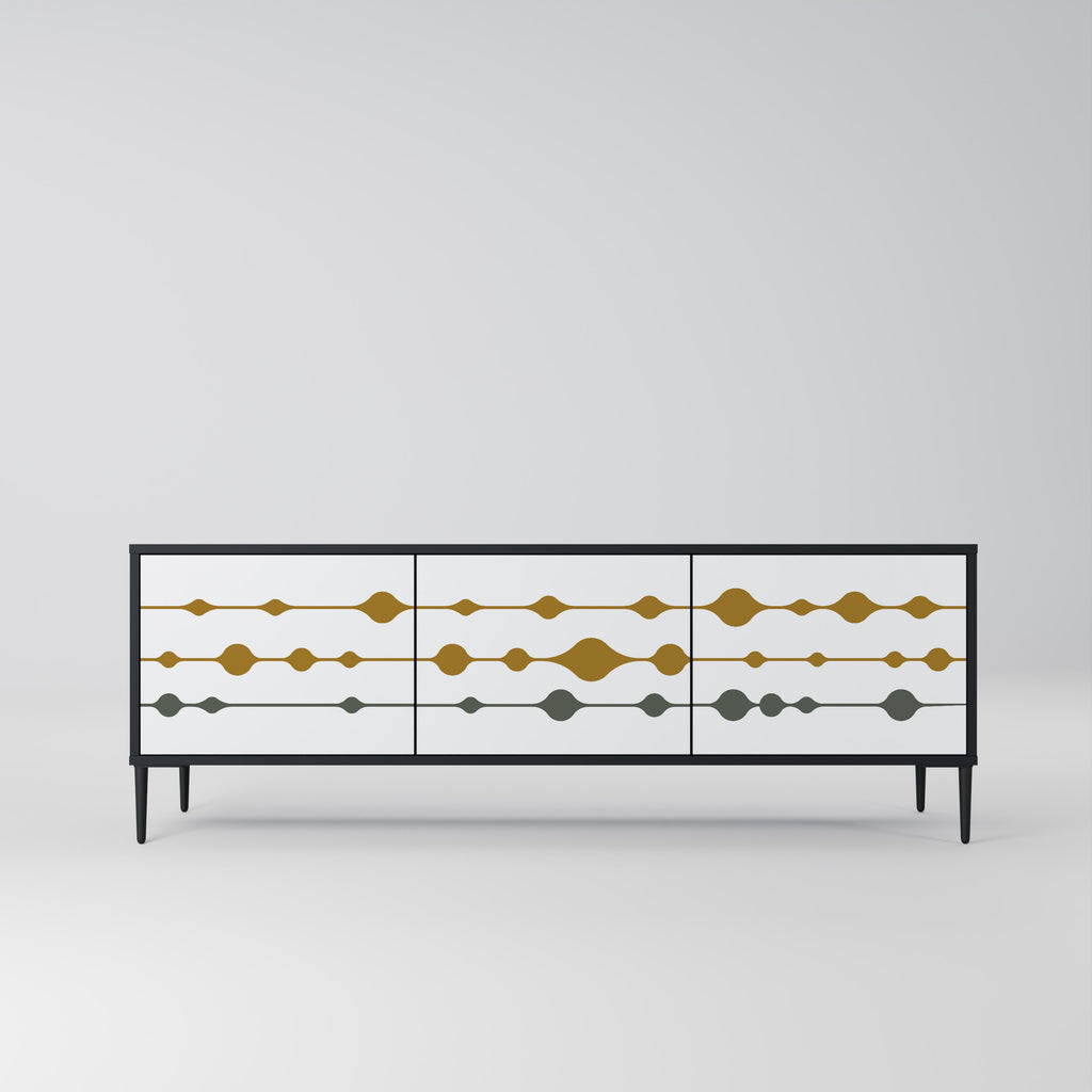 Mueble de TV de 3 puertas VIVID TONE con acabado negro