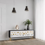 VIVID TONE Mueble de TV de 3 Puertas en Acabado Negro