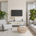 VIVID TONE Mueble de TV de 3 Puertas en Acabado Negro