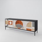 SPACE AROUND Mueble de TV de 3 Puertas en Acabado Negro