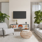 SPACE AROUND Mueble de TV de 3 Puertas en Acabado Negro