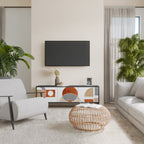 CIRCLE RHYTM Mueble de TV de 3 Puertas en Acabado Negro