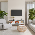 CIRCLE RHYTM Mueble de TV de 3 Puertas en Acabado Negro