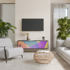 BRIGHT GEOMETRY 3-Door TV Stand in Black Finish