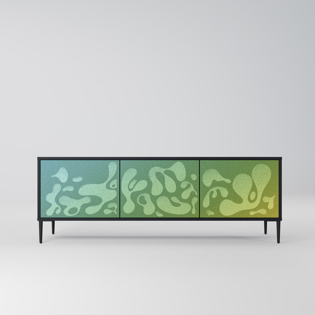 Mueble de TV IRREGULAR BLUE de 3 puertas con acabado negro