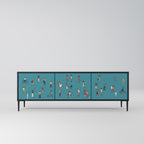 COLLECTIVE STREAM 3-Door TV Stand in Black Finish