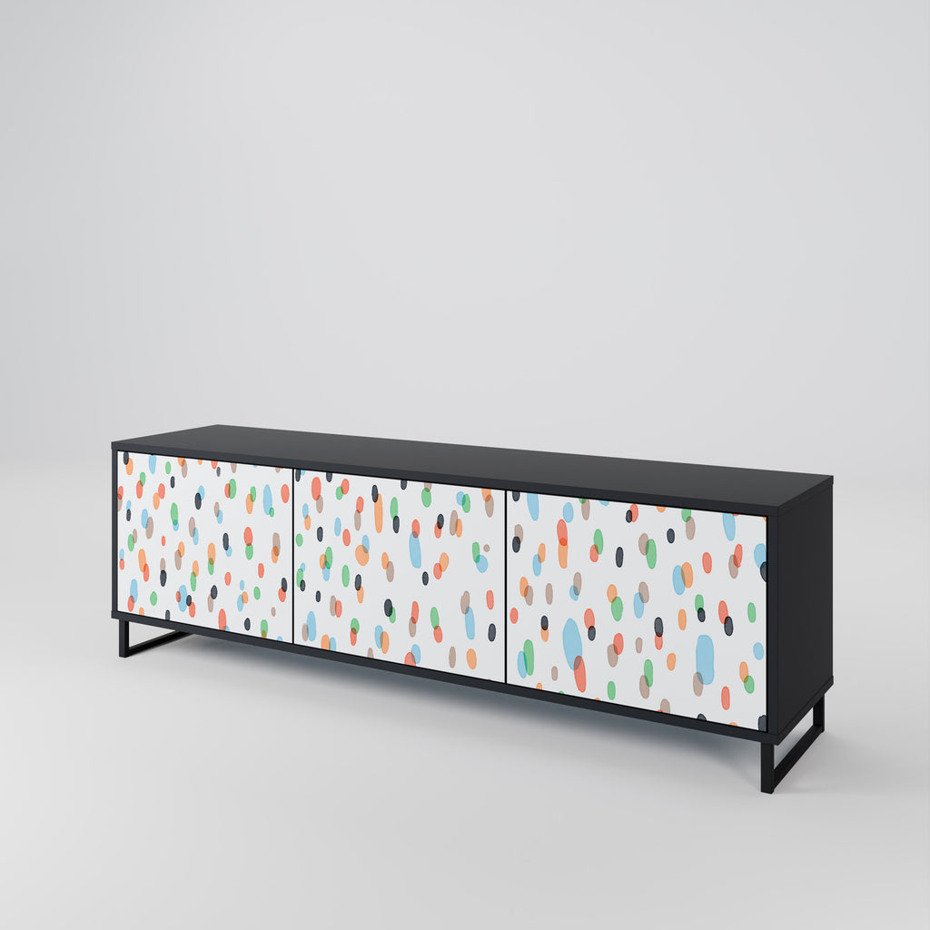 Mueble de TV de 3 puertas ENERGETIC SPOTS en acabado negro