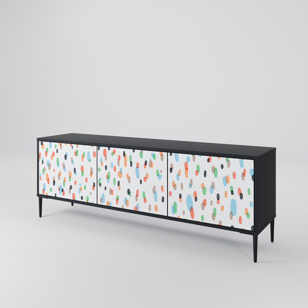 Mueble de TV de 3 puertas ENERGETIC SPOTS en acabado negro