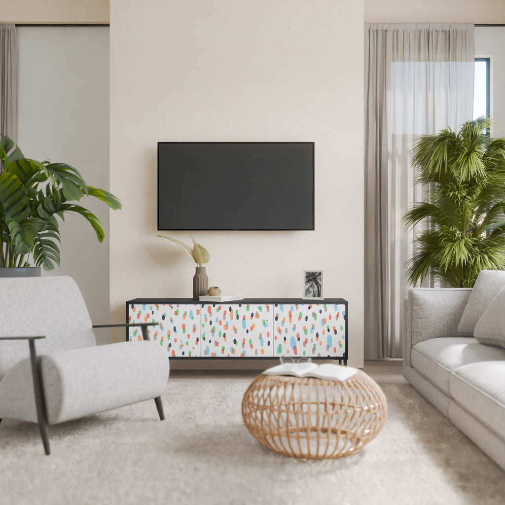 Mueble de TV de 3 puertas ENERGETIC SPOTS en acabado negro