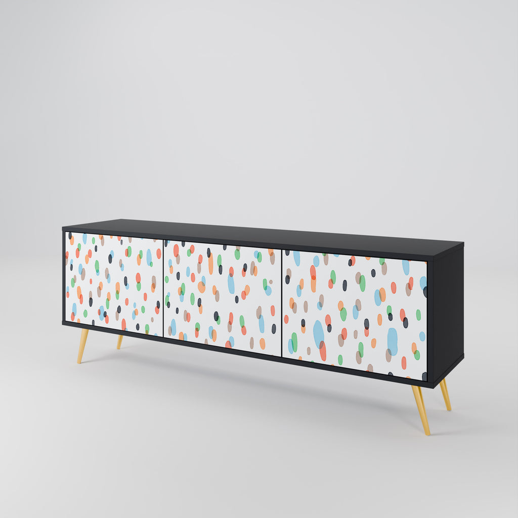 Mueble de TV de 3 puertas ENERGETIC SPOTS en acabado negro