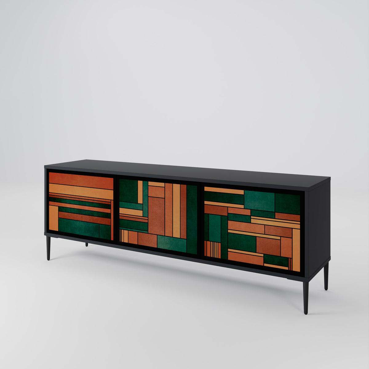 EARTHY FIGURES Mueble de TV de 3 Puertas