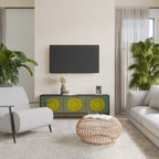 SUNSHINE EULOGY Mueble de TV de 3 Puertas en Acabado Negro