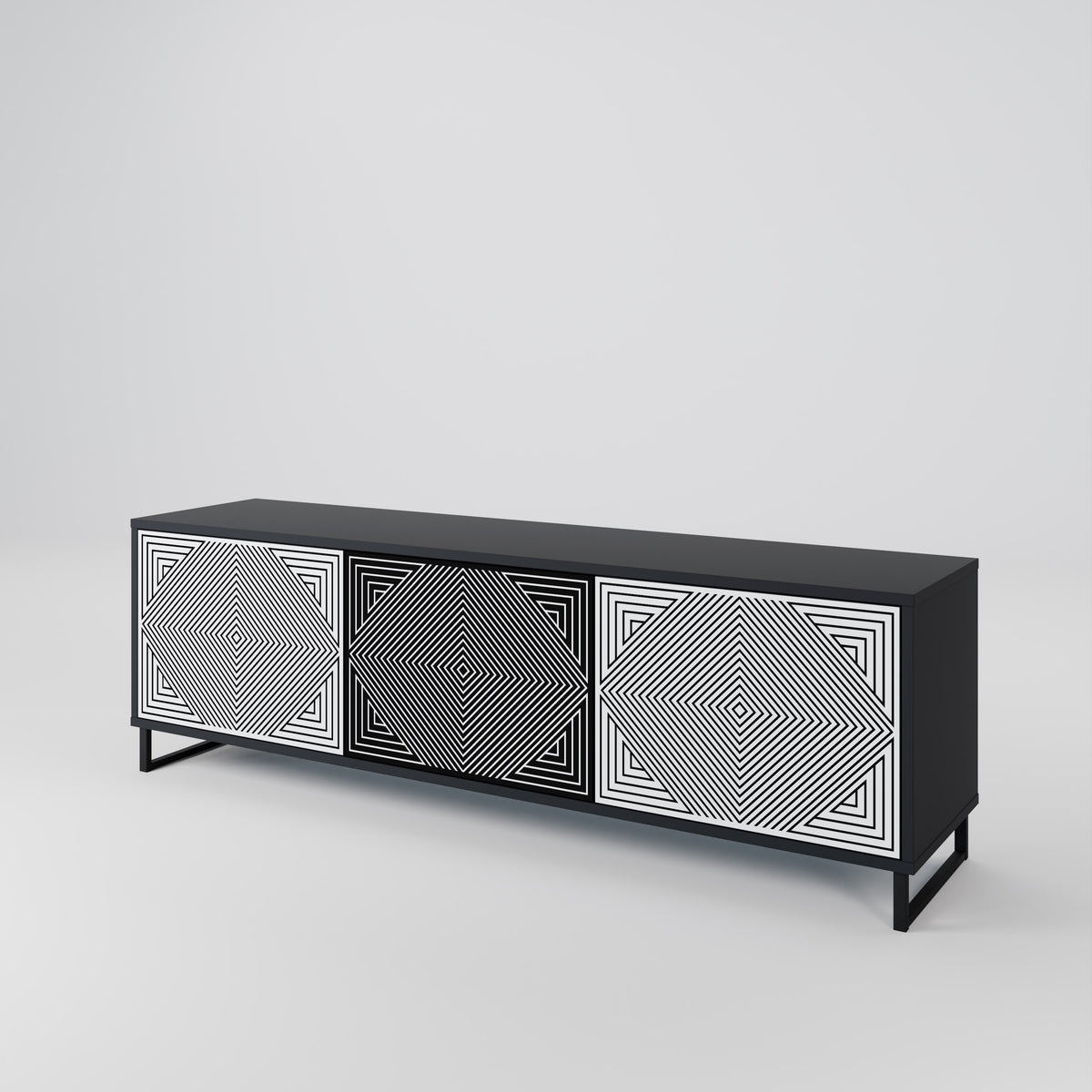 POLYGON ILLUSION Mueble de TV de 3 Puertas