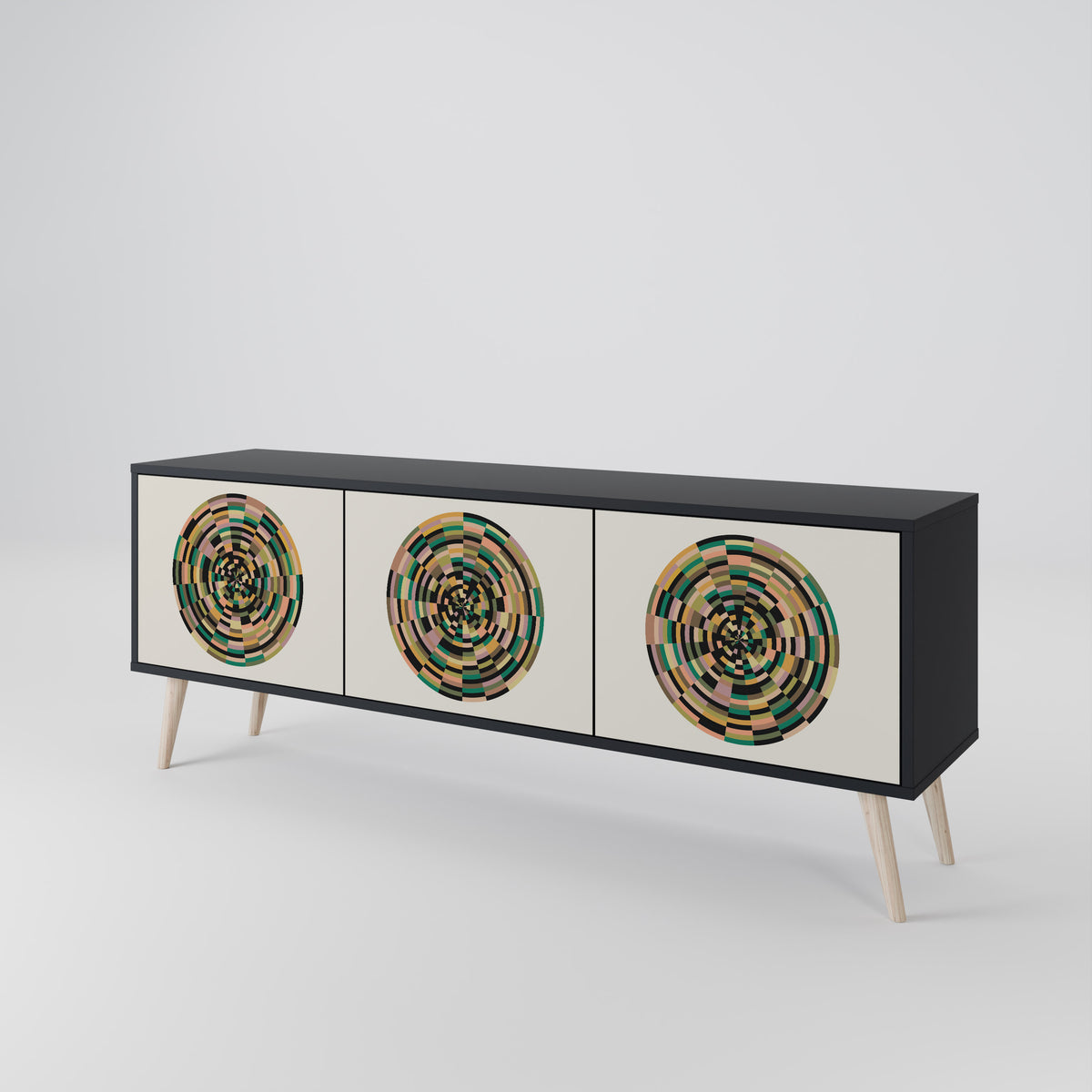 GREEN CIRCLES Mueble de TV de 3 Puertas